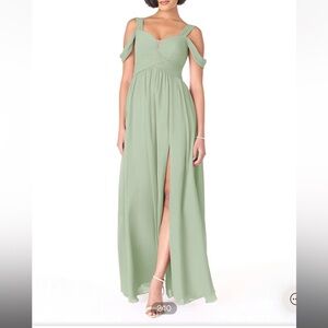 Azazie Lianne Dusty Sage Green Dress